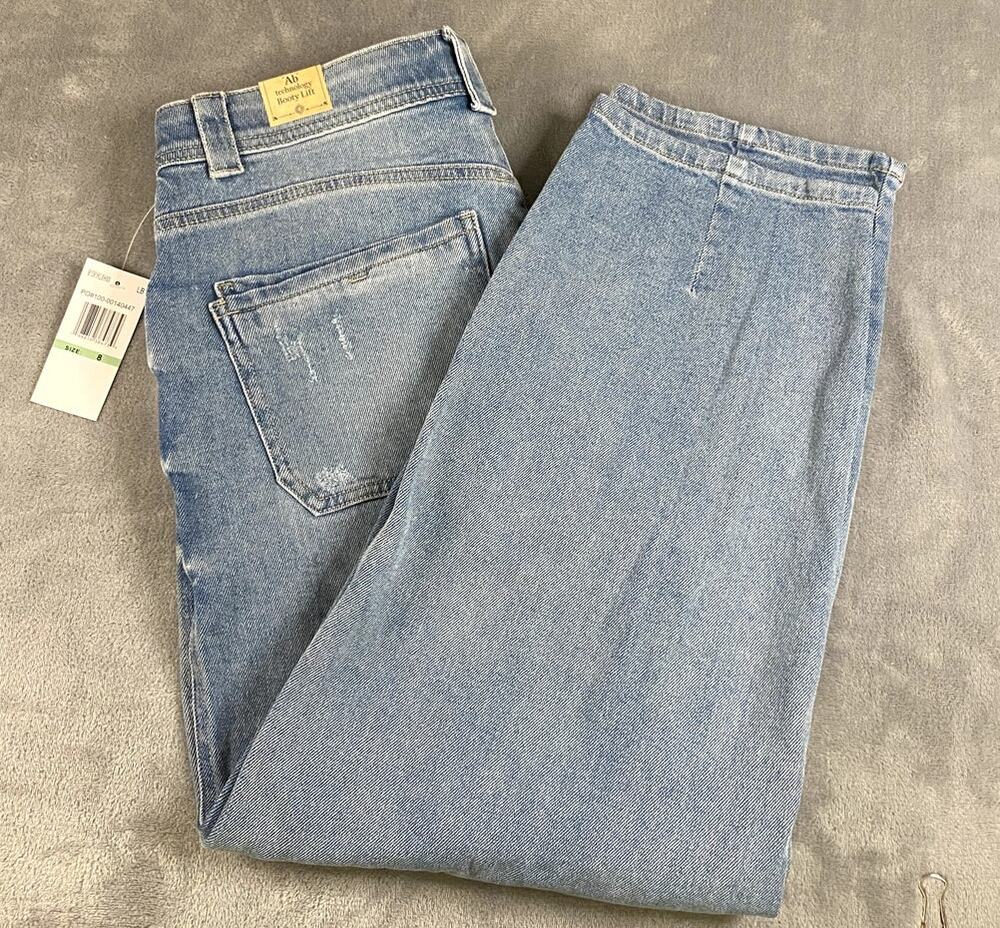 Democracy Ab Technology Booty Lift Jeans Size 8 Light Wash Straight Leg
